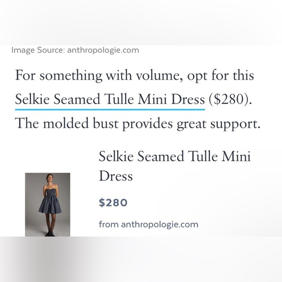Anthropologie Selkie Seamed Tulle Mini Dress Size 16W NWT - Picture 4 of 17